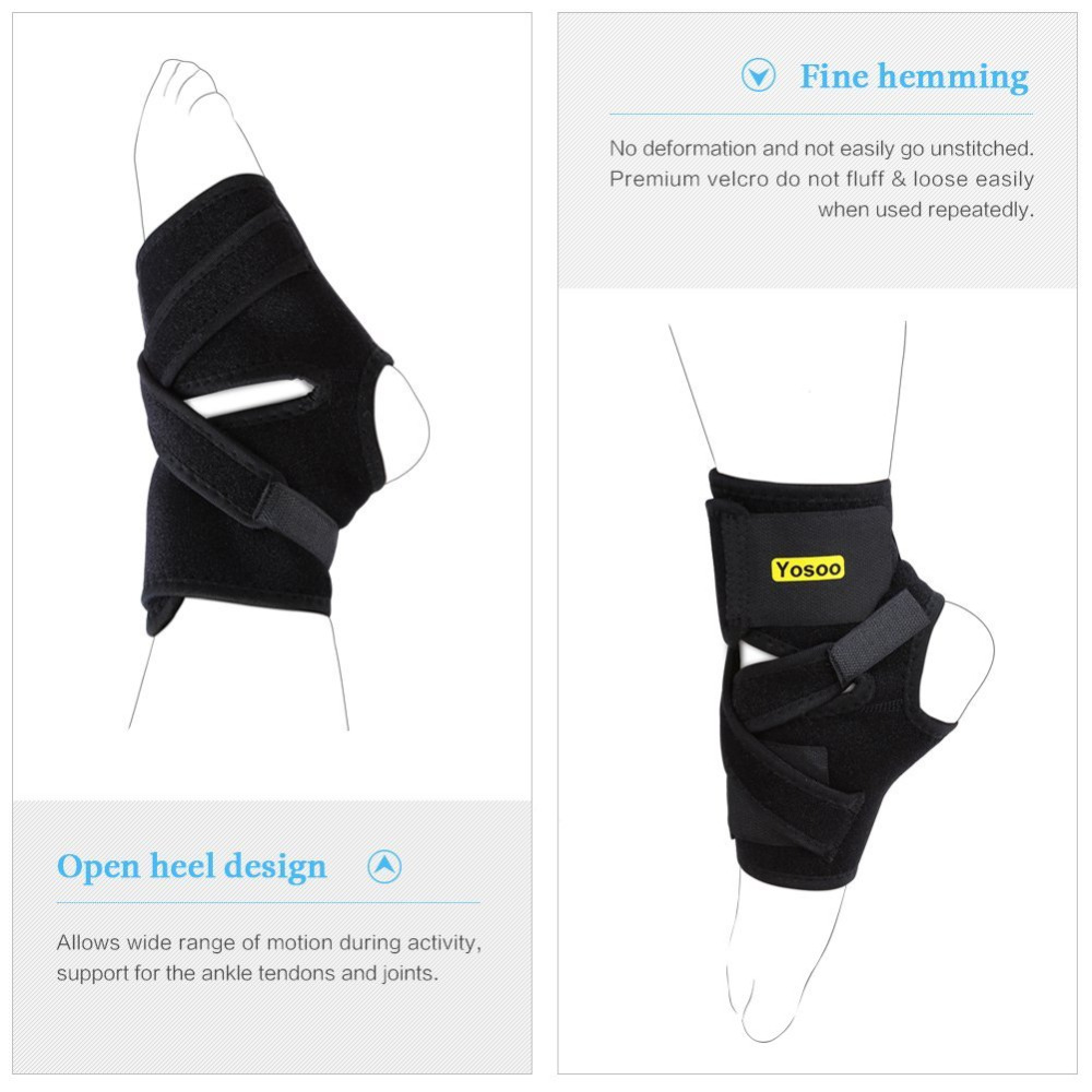 Adjustable Ankle Support Pad Protection Elastic Bandage Ankle Brace Guard Sprains Injury Wrap Heel Pad for Basketball