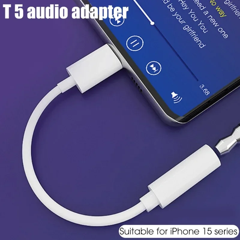 Para Iphone 15 Plus 15 Pro Max USB tipo C a conector de 3,5mm Cable de Audio adaptador auxiliar para auriculares para Iphone15 conector accesorios de teléfono
