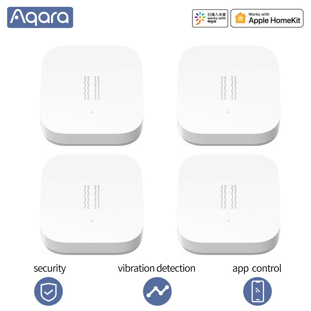 Aqara-Sensor de movimiento inteligente, alarma de detección de vibración, Monitor Zigbees ensor, Sensor de hogar inteligente: 4pcs