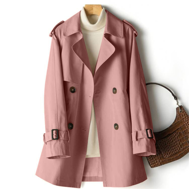 Women Trench Coat Autumn Korean Double-breasted All-Match Casual Loose Female Windbreaker Outerwear Overcoat Ladies: XXL / Brown