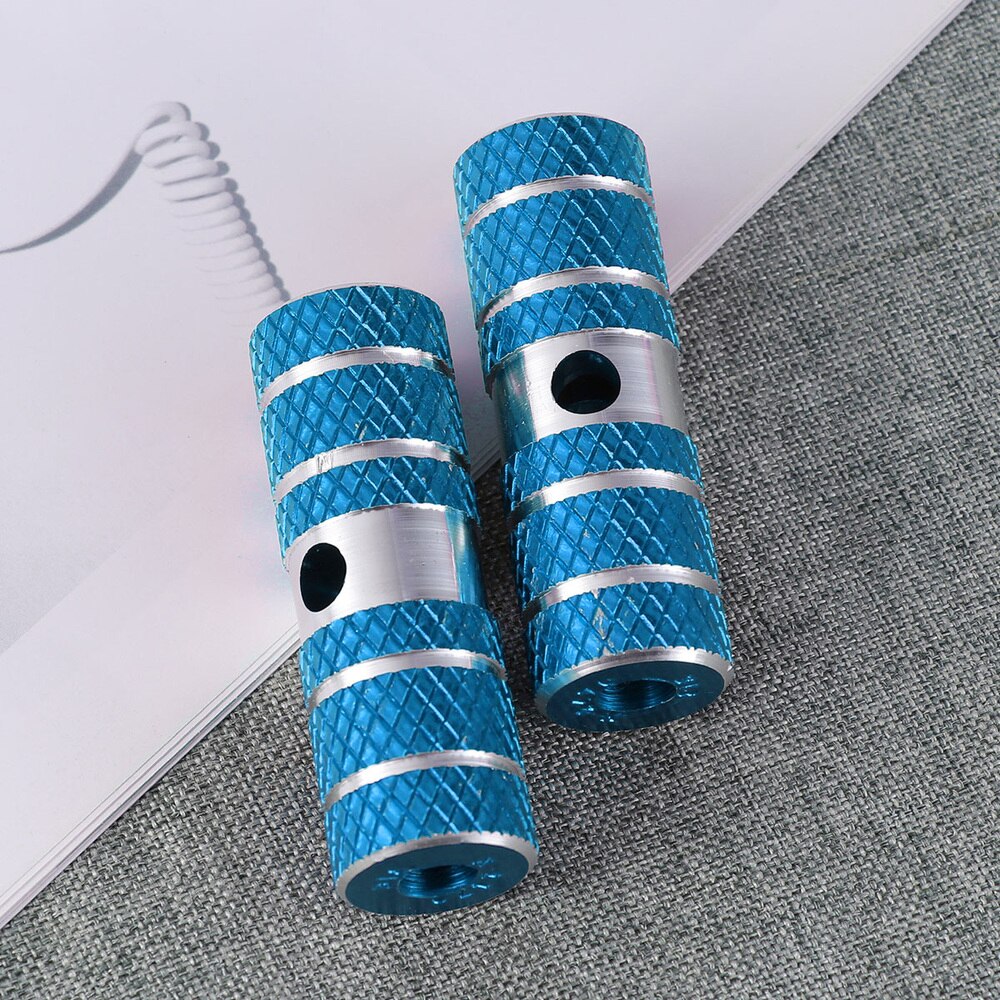 Een paar aluminiumlegering fiets cilinder stoel as stunt pegs voor mountainbike (zwart)