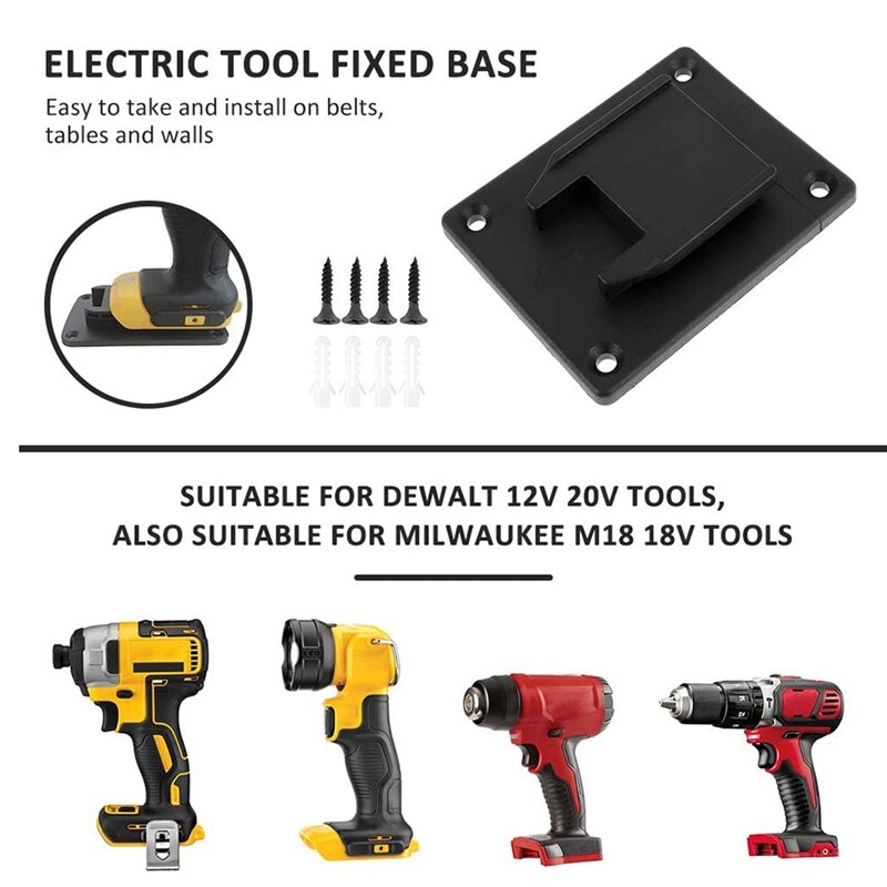 6Packs Tool Houders Met 24 Schroeven Voor Dewalt 20V Boor Mount Fit Voor Milwauke E M18 Gereedschap