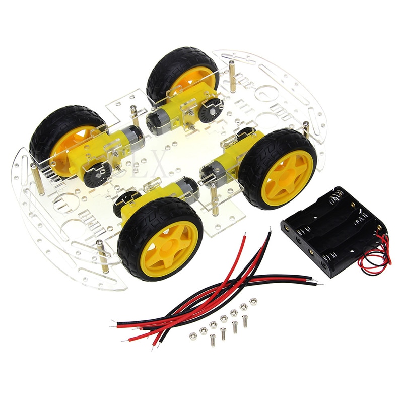Motor Smart Robot Car Chassis DIY Kit Speed Encoder 4WD 4 Wheel Drive Car For Arduino