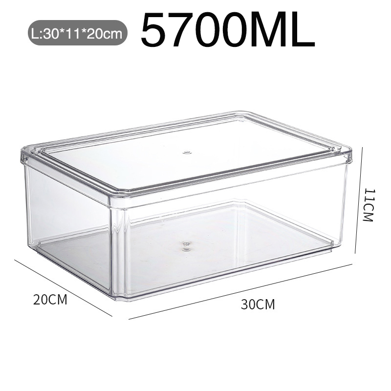 Transparent Airtight Pantry Pasta Box Multigrain Sealed Cans Food Storage Container Plastic Kitchen Refrigerator With Lid Cereal: 5700ML