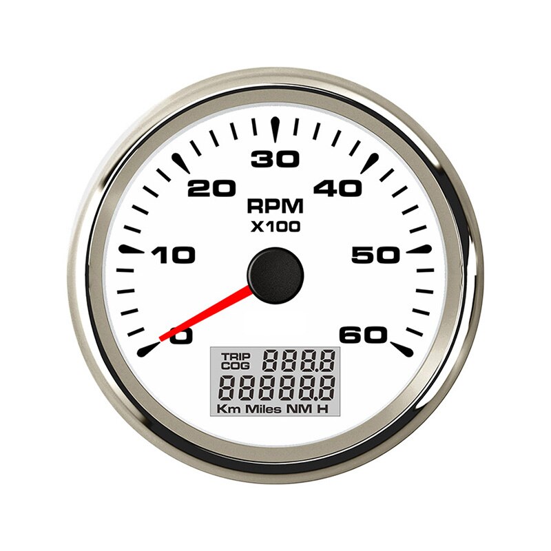 85mm Boat Tachometer Sensor with LCD Hourmeter 6000 RPM for Diesel Gasoline Engine Marine Car Tacho Meter 7 Color Backlight: 6K-WS