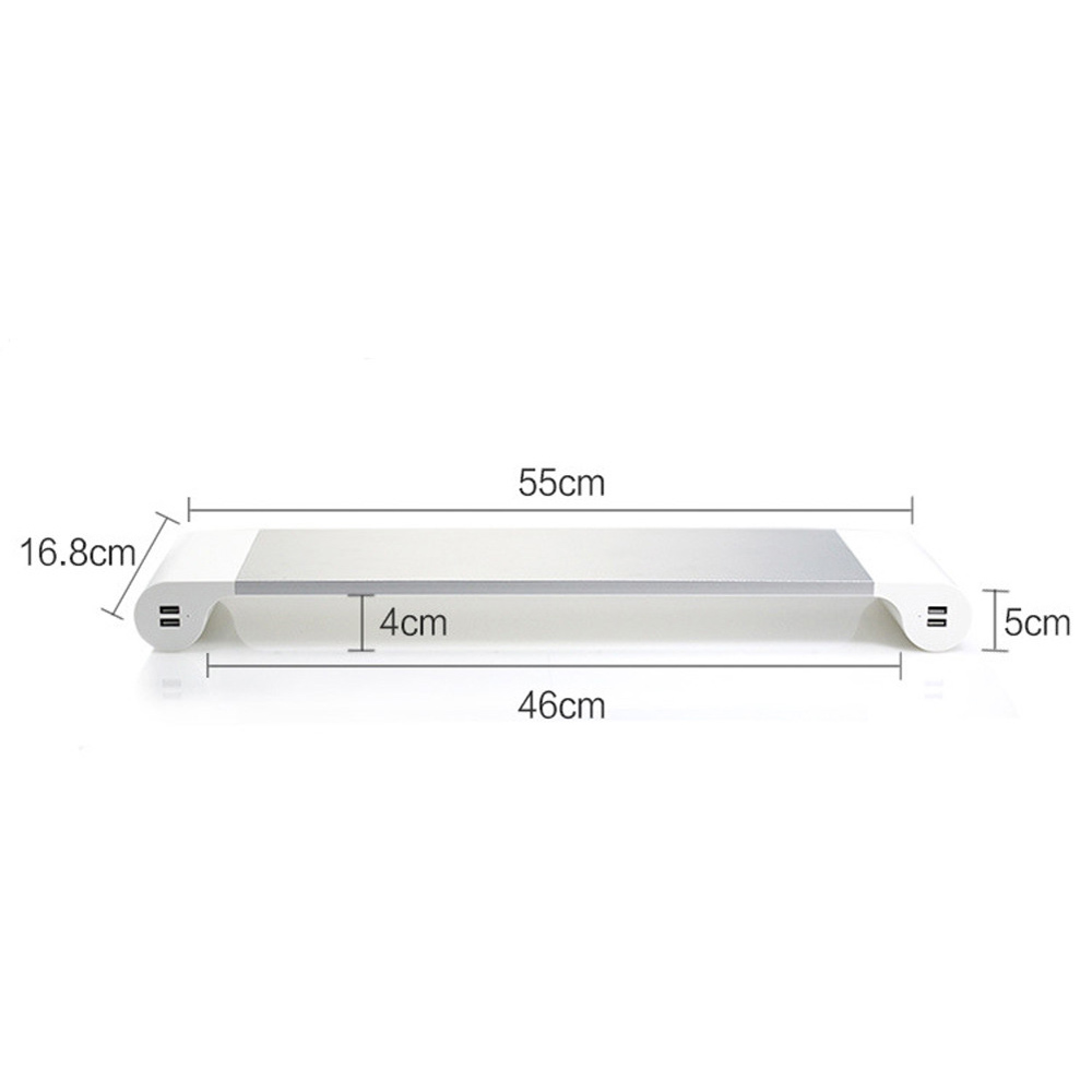 Laptop Stand Met 4 Usb Poorten Opladen Notebook Houder Aluminium Lapdesk Computer Monitor Tv Mount Eu/Ons/ uk/Aus Plug