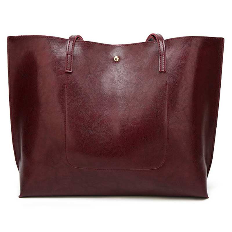 Fggs-bolsa tote de couro macio feminino da tassel bolsa (vinho tinto)
