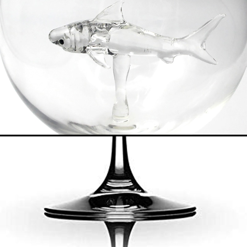 JOYLOVE Luxurious Italian Red Wine Glasses Shark Inside Goblet Glass Crystal Clear For Home Bars Party