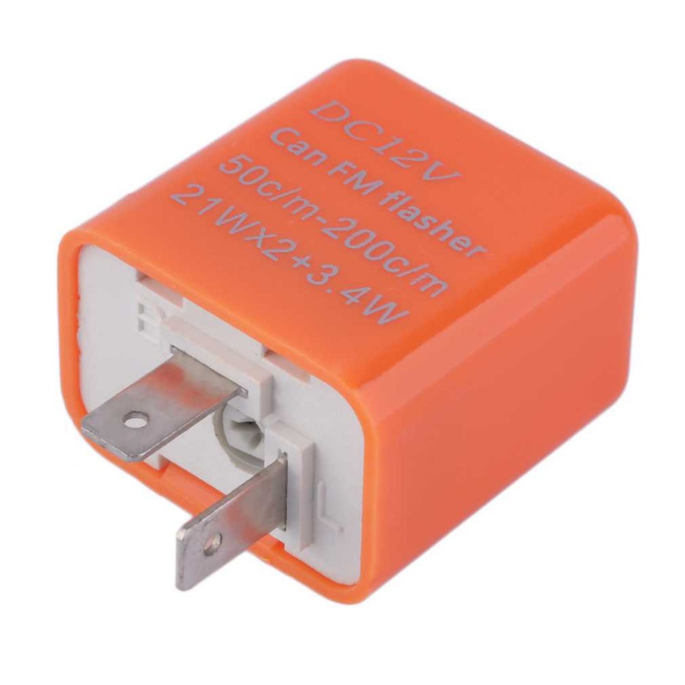 ICOCO 2 Pin Universal Speed Adjustable LED Flasher Relay Motorcycle Turn Signal Indicator Easy to Install Indicator Orange