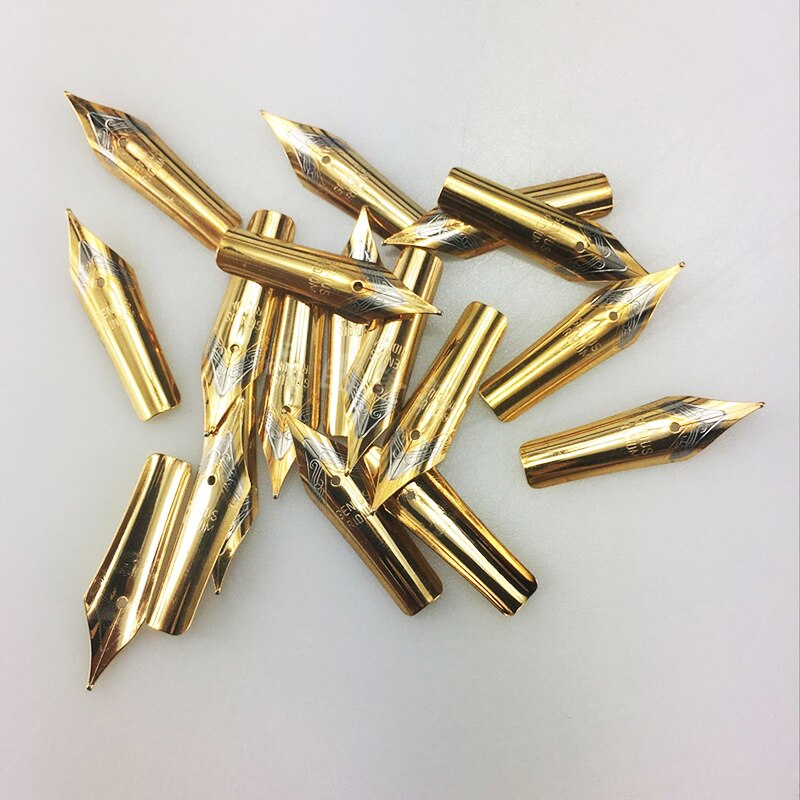 5Pcs Vulpen Nib Rvs Vervangen Penpunt Universele 0.5Mm Recht/Gebogen Nib School Accessoires