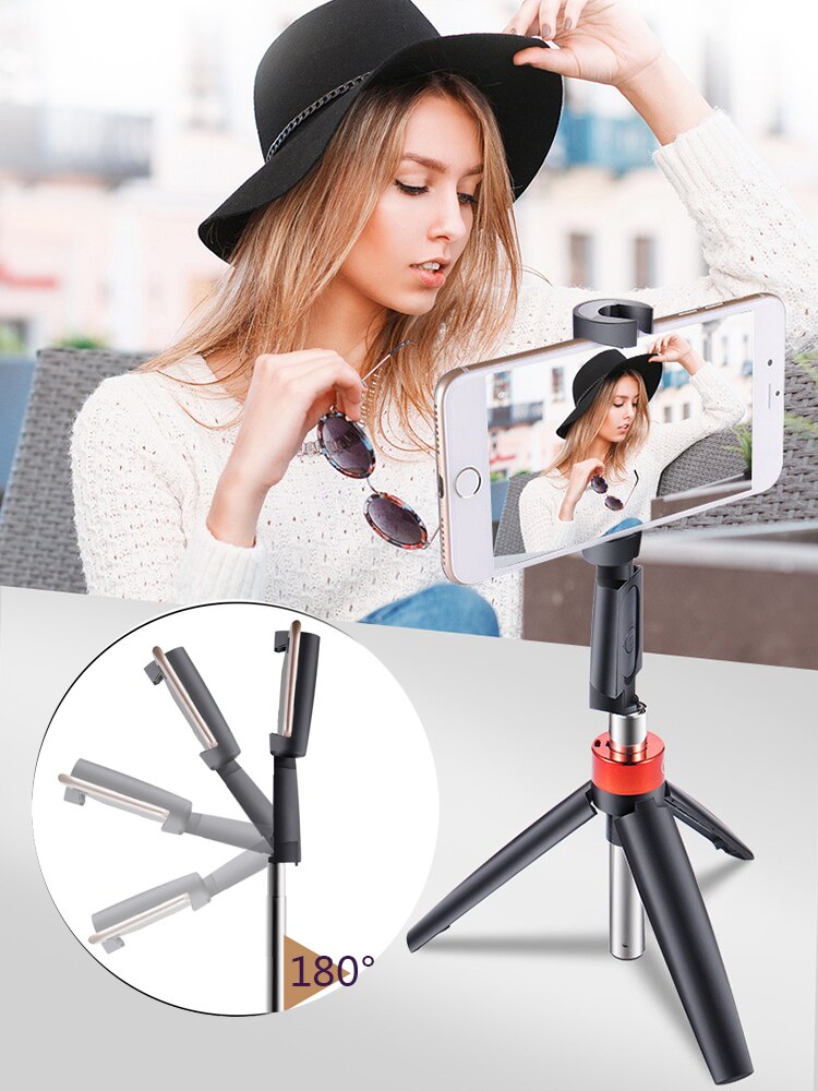 Bâton de Selfie Bluetooth sans fil 3 en 1 avec trépied support pliable monopode vidéo portable Youtobe Tiktok pour téléphone