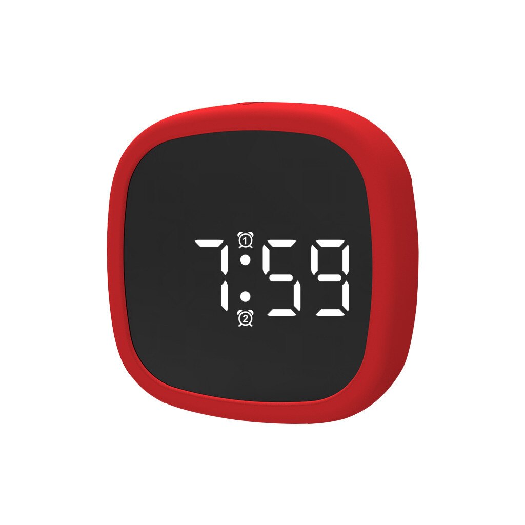 Led alarme colock voz-ativado digital mesa gadget digital alarme termômetro noite brilhante led relógio de mesa eletrônico: red