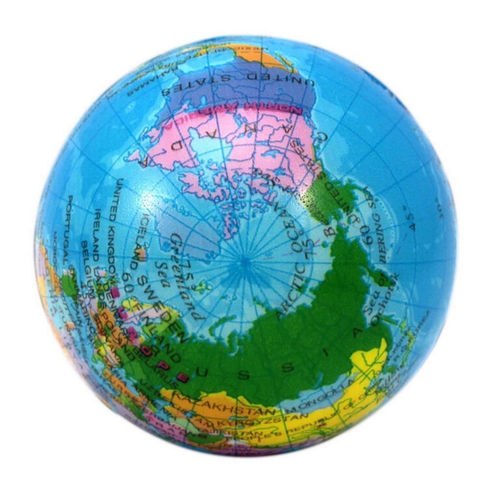 World Map Foam Earth Globe Hand Pols Oefening Stress Squeeze Soft Foam Bal Speelgoed Schuimrubber 1Pc Unisex
