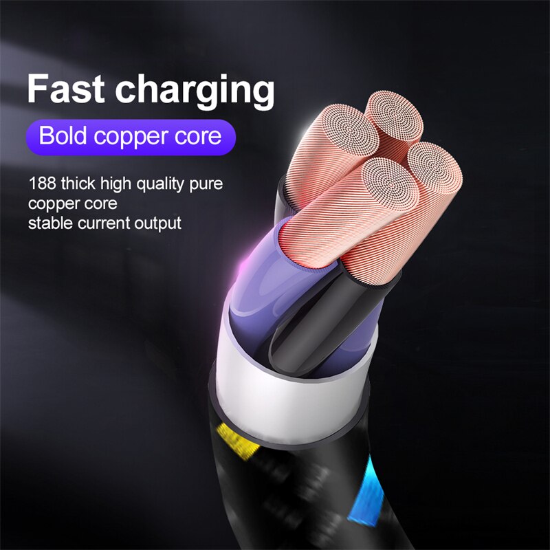 Micro USB Cable Fast Charging Cables for Samsung Xiaomi Android Smartphone Phone Charger Data Microusb Cable 1m 2m 3m Wire Cord