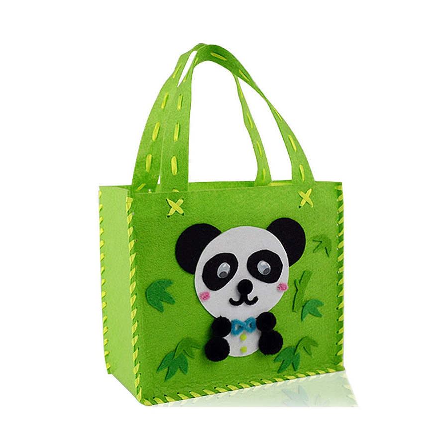 DIY Non-woven Fabric Cloth Sewing Kit for Kids Beginners Girls Sewing Project Pattern Bag Handbag panda,dog Crafts Kits for Kids