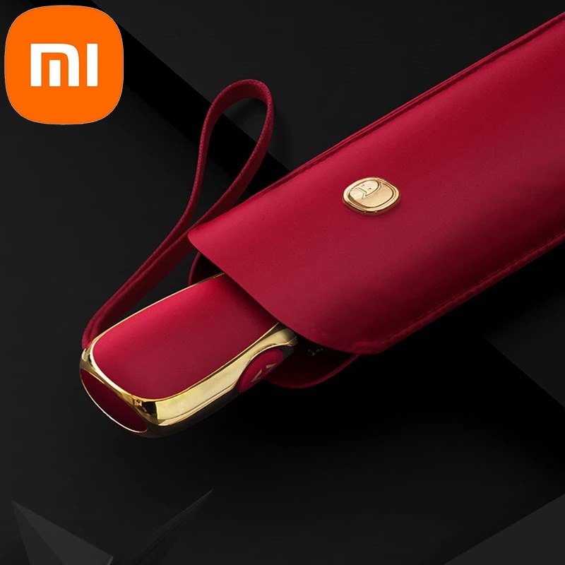 Xiaomi-paraguas plano y automático para mujer, sombrilla ultraligera de viaje, portátil, Anti UV, plegable, 6 varillas