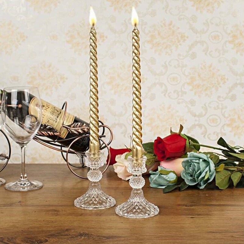 7.7 x 10cm glas ljushållare för värmeljus retro glas ljusstake romantisk fest middag bröllop dekoration heminredning