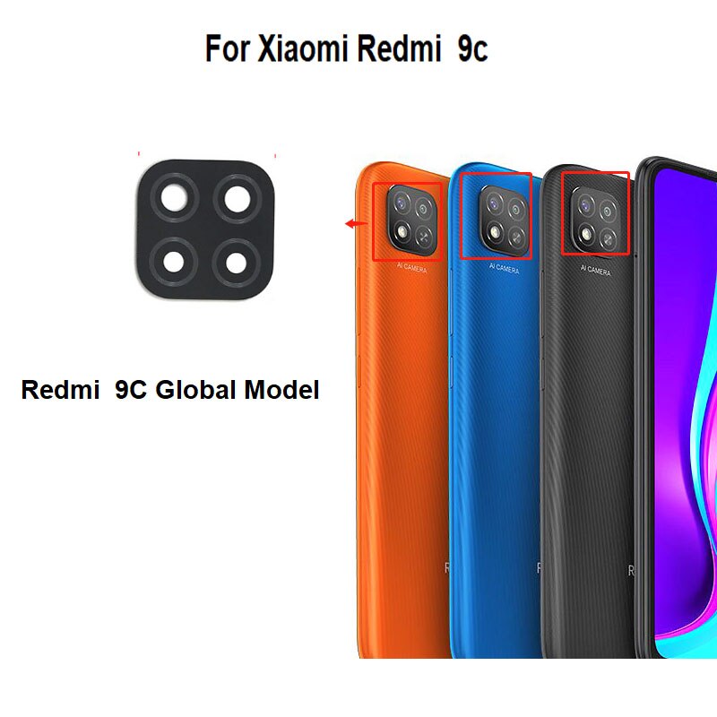 Back Glas Voor Xiaomi Redmi 9C Rear Camera Lens Met Lijm Sticker Adhesive Nfc Global Model