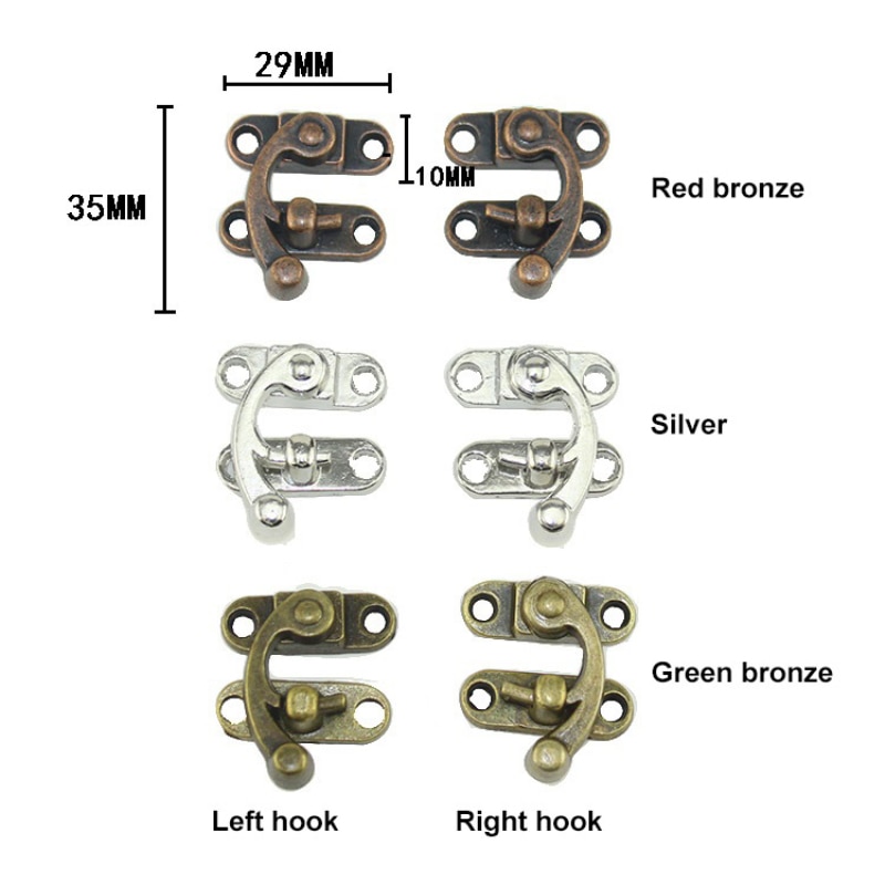 Antique Metal Lock Mini Decorative Hasps Hook for Wooden Jewelry Box Padlock with Screws ZAKKA Box Hardware Decor