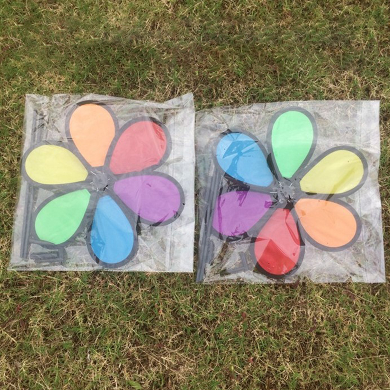 1Pc Kleurrijke Regenboog Dazy Bloem Spinner Wind Windmolen Tuin Yard Outdoor Decor
