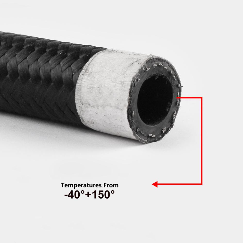 1m en racing slang nylon-rostfritt stål slang bränsleledning  an4 an6 an8 an10 an12 oljekylarslang svart motortillbehör svart