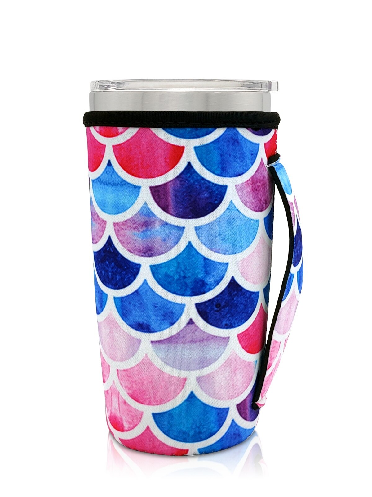 Reusable Iced Coffee Cup Sleeve Neoprene Insulated Sleeves Cup Cover Holder Idea for 20oz Tumbler Cup: Mermaid