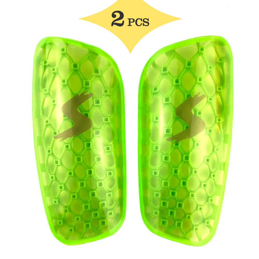 2 Pcs Voetbal Scheenbeschermers Voetbal Shin Beschermende Boord Voetbal Training Kalf Beschermer Ademend Voetbal Been Pad: Green / S