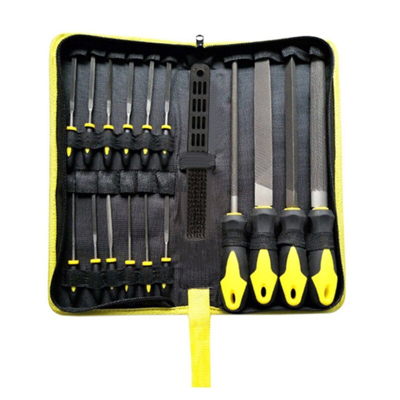 18pcs Needle File Set Flat Semicircular Triangle Round File for Metal Glass Tool