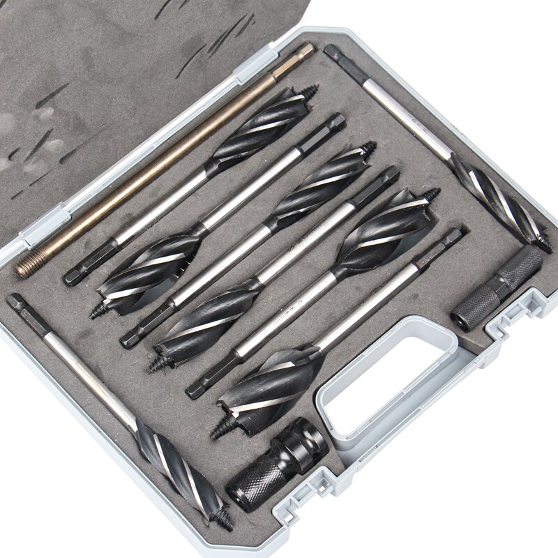 11PCS/SET 10-25mm 6.35mm Hex Shank Carbon Steel Twist Drill Bit Sets Woodworking tools Hole Opener saw Kit