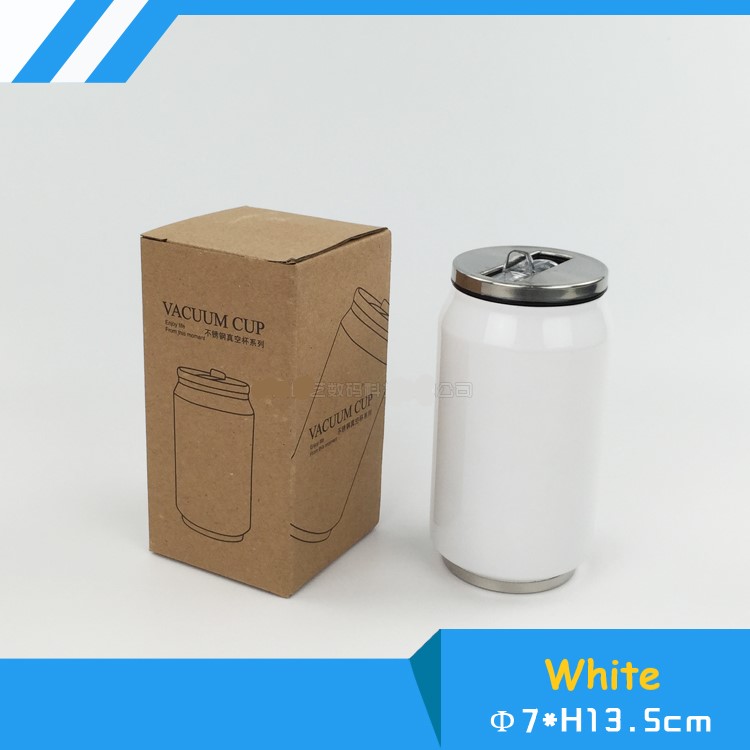 2pcs/lot Blank Sublimation 280ml/500ml Coke thermos Bottle Cup Transfer Prtinting by Sublimation INK DIY Heat Press Printing: White 280ml