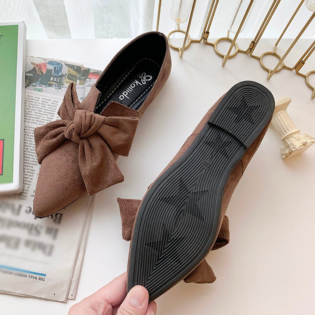 Luxe Womens Platte Schoenen Cover Hak Ondiepe Vrouwen Boog Flats Schoenen Candy Kleur Slip Op Platte Schoenen Ballet Flats Dames schoenen