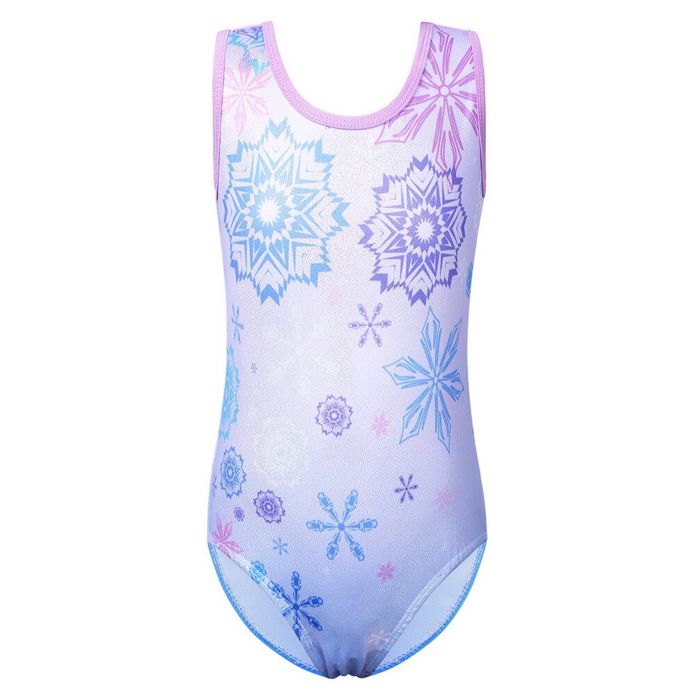 BAOHULU 3-12Y Girls Snowflake Gymnastics Leotards Jumpsuit Kids Tank Athlete Gymnast Bodysuit Gymnastic Skating Costume: B248 snowfalkepurple / 8A