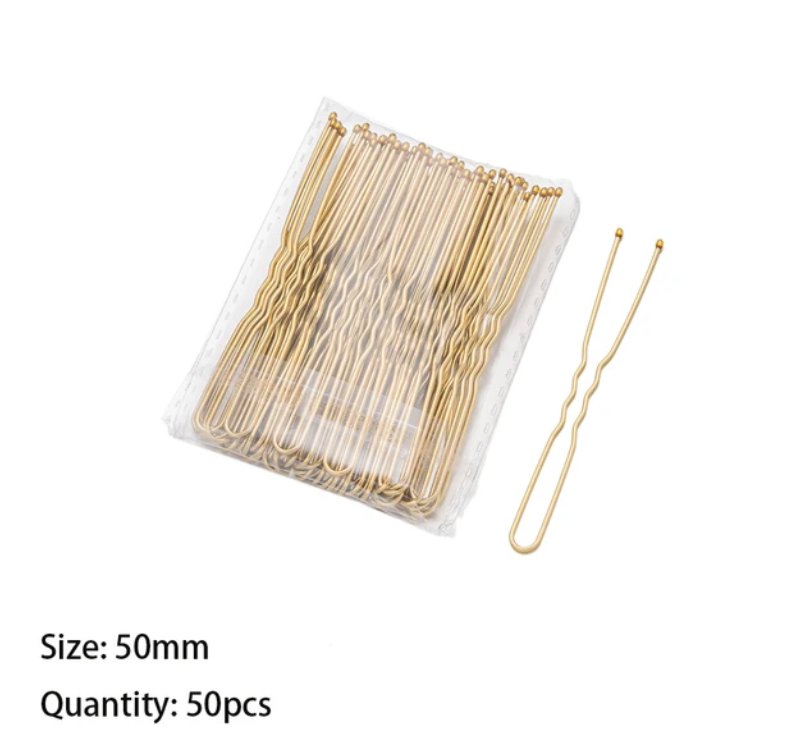 50 Stuks U-Vormige Legering Haarspelden Zwaaide Haarspeldjes Metalen Zwarte Haarspeldjes Haarspeldjes Bruidskapsel Gereedschap Haarspeld: Army Green