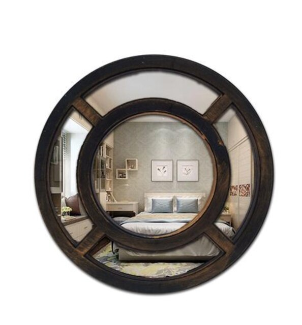 Miroir mural rond de 25cm, pour la maison, la salle de bain, la chambre à coucher, l'entrée, le magasin, l'hôtel, décoration artistique innovante de maquillage: 911-17