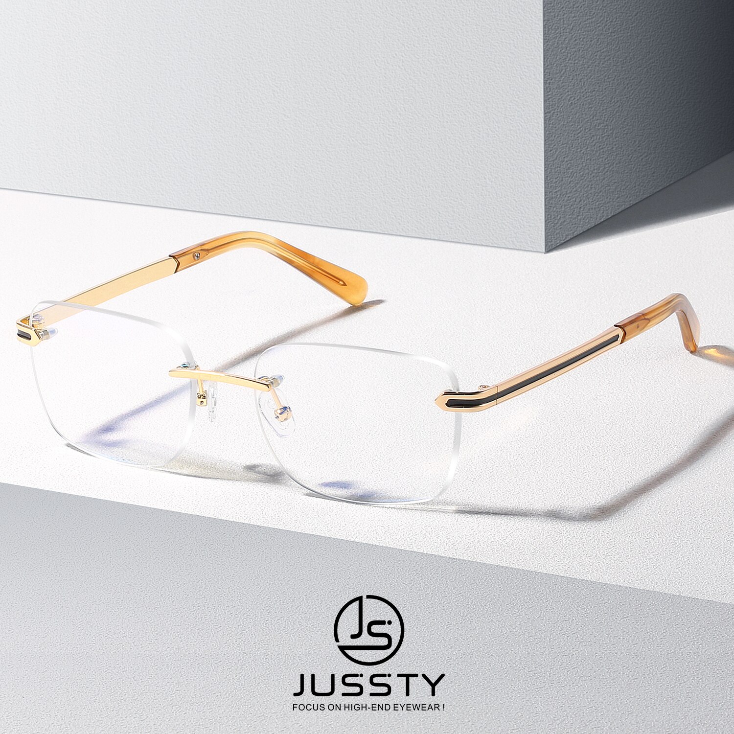 Gafas graduadas al aire libre para hombre, montura de gafas ópticas para miopía, de lujo, coreanas: 1109 Gold