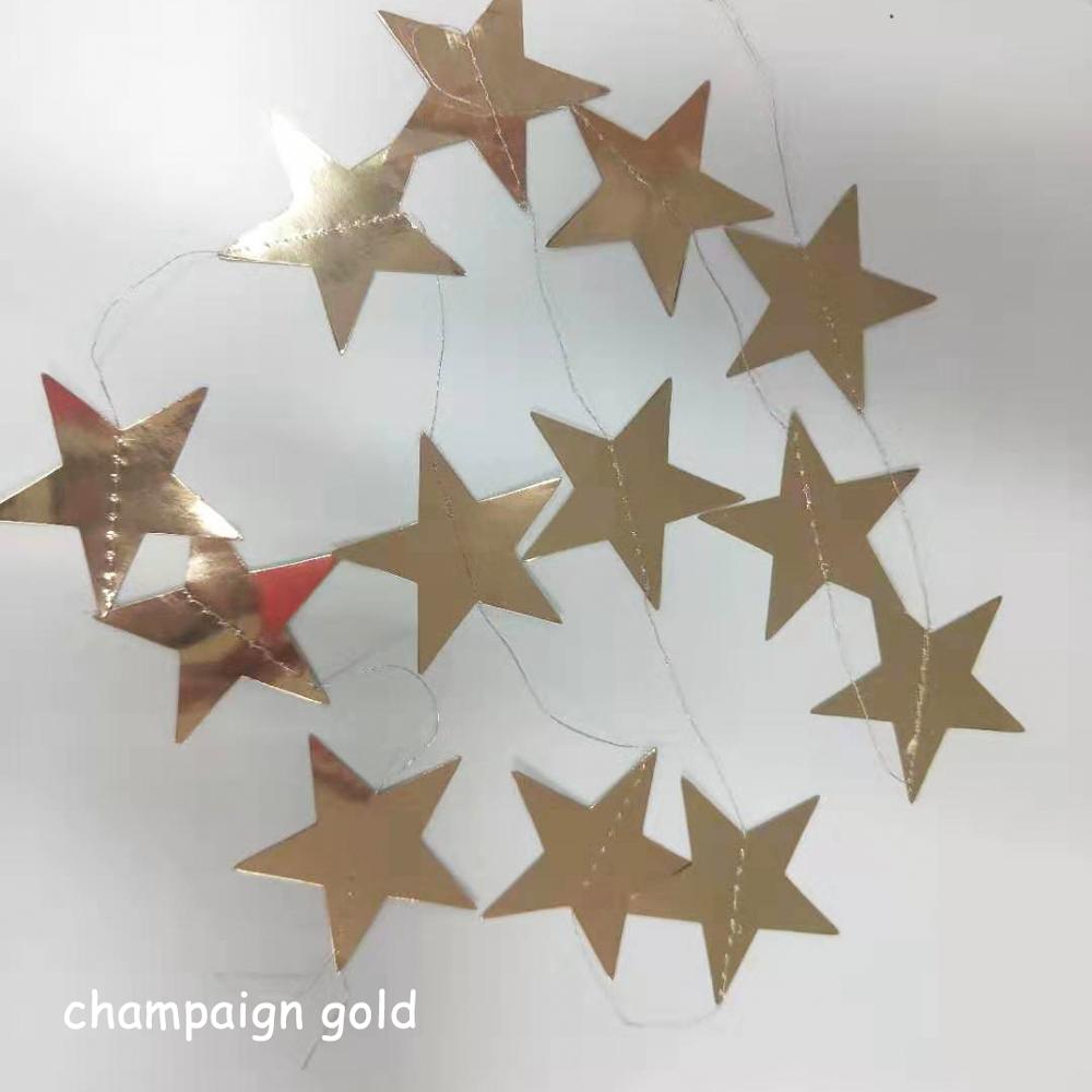 Banderines en forma de estrella dorada de 4M, guirnalda de papel, banderines para cumpleaños, papel para , Baby Shower, boda, , decoraciones para el hogar: champagne