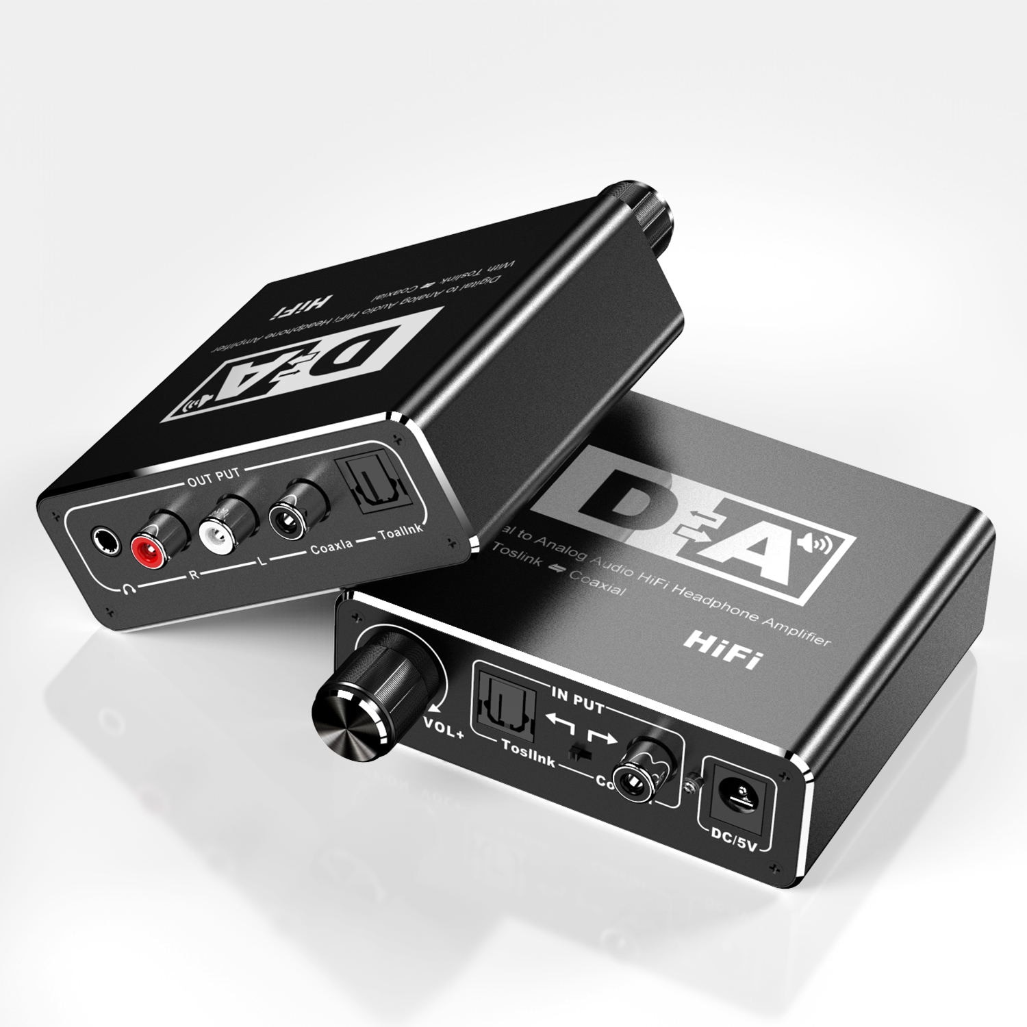 Hifi Dac Amp Digitale Audio Analoog Converter Rca 3.5Mm Hoofdtelefoon Versterker Toslink Optische Coaxiale Uitgang Draagbare Dac 24bit