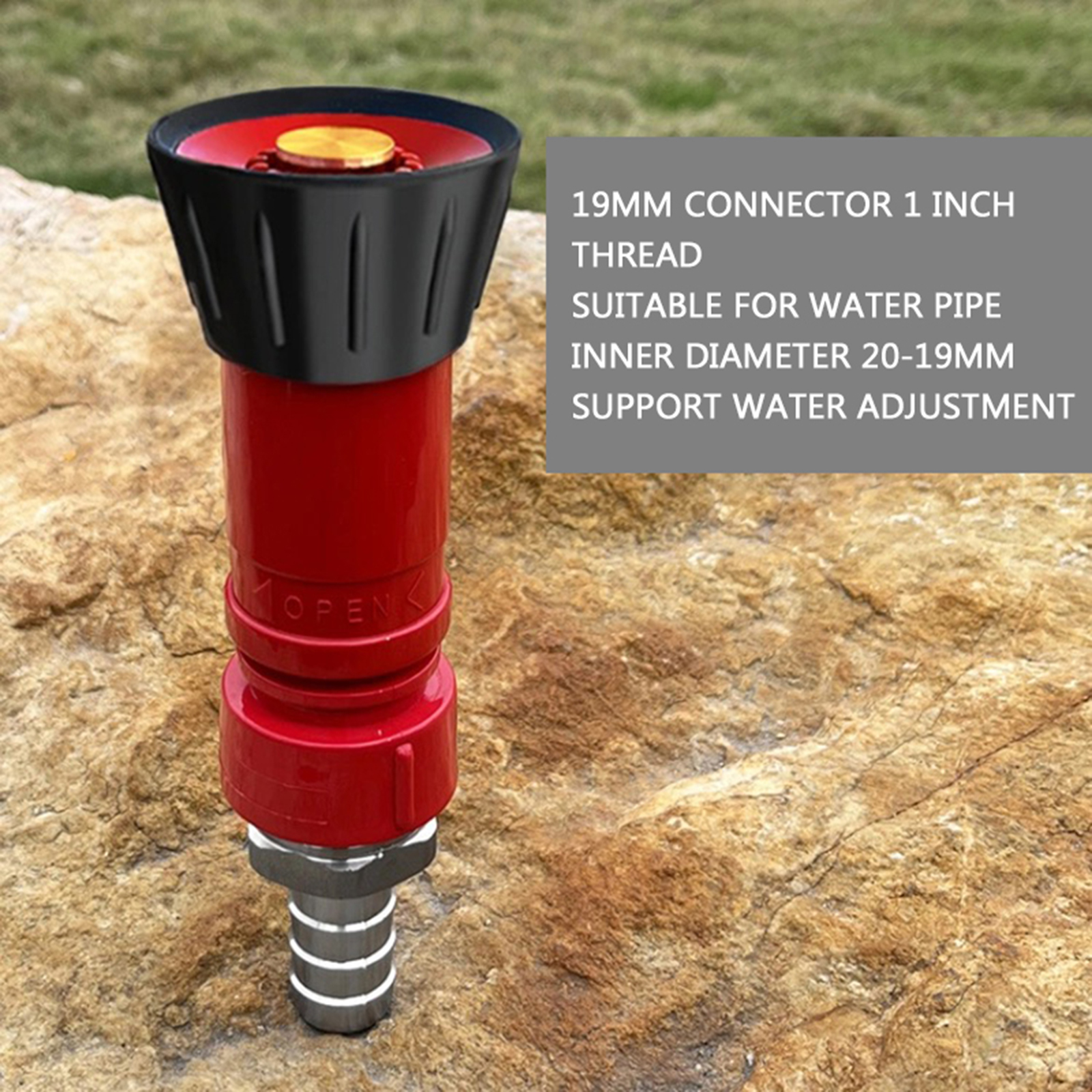 Buse de tuyau haute pression rouge puissant pour le jardinage, arrosage de jardin extérieur, tête d'arrosage haute pression robuste