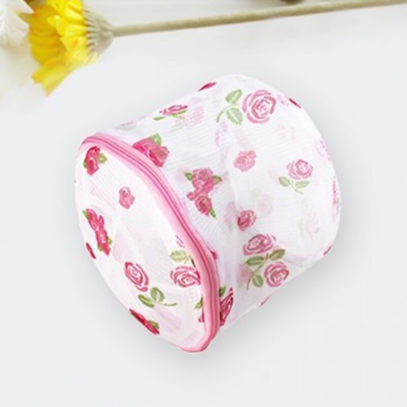 Folding Floral Laundry Net Mesh Bag Organizer Underwear Bra Washing Machine Aid Basket Zipped Wash Hamper Bag Organizer