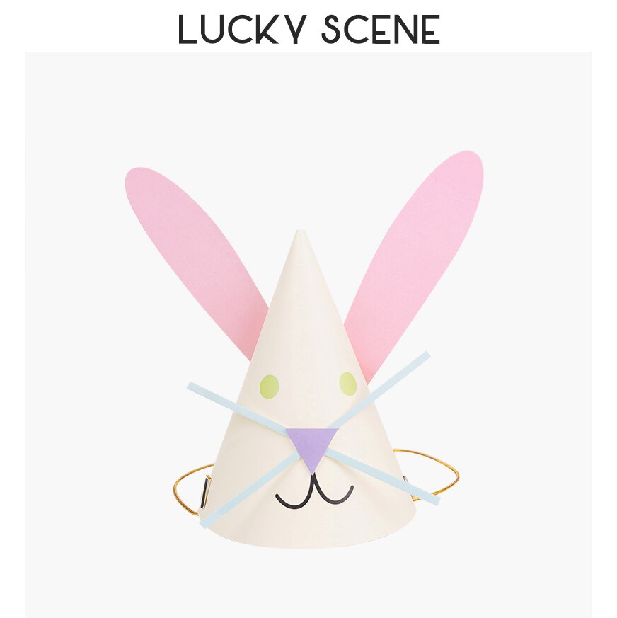 Sombrero de cumpleaños con Orejas de conejo, gorro de cumpleaños con Orejas de conejo, sombrero de de cumpleaños para bebé, tema de Pascua S00957: Pink ears