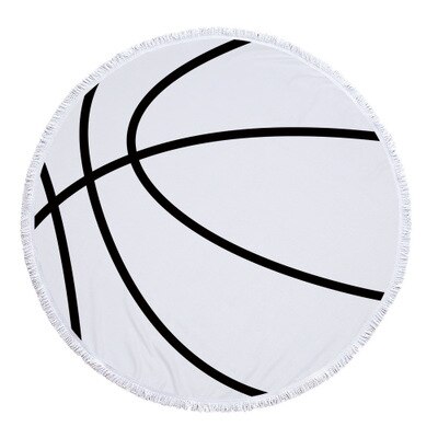 Sport basketball fodbold tryk badehåndklæde runde kvaster mikrofiber yogamåtte badehåndklæde picnic tæppe måtte tapet 150*150: 2