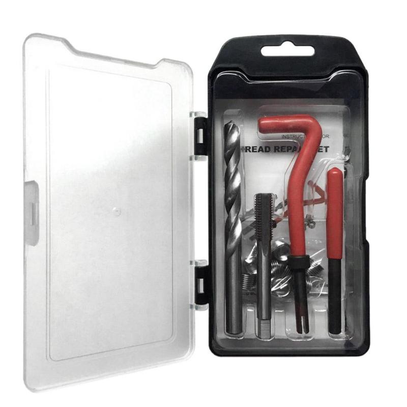 VODOOL 15pcs/set Helicoil Thread Repair Kit M10x1.0/1.25/1.5 w/10 Wire Thread Inserts for Vehicle Maintenance Tire Repair Tools