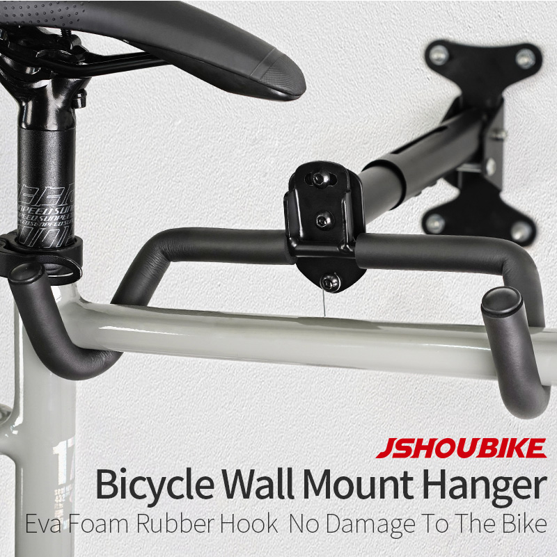 JSHOU Fahrrad Wandhalterung für Garage, Fahrradträger, verstellbarer KleiderbüGel, Aufbewahrung, Fahrradgarage, Zuhause, horizontaler Fahrradhaken, Fahrradhalter, MTB/Rennrad