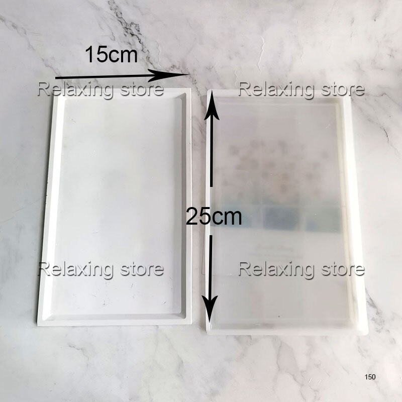 DIY Succulent Plants Round Concrete Pot Silicone Mold Square Cement Planter Molds Big Rectangle Flowerpot Plaster Resin Mould: Rectangle tray mold