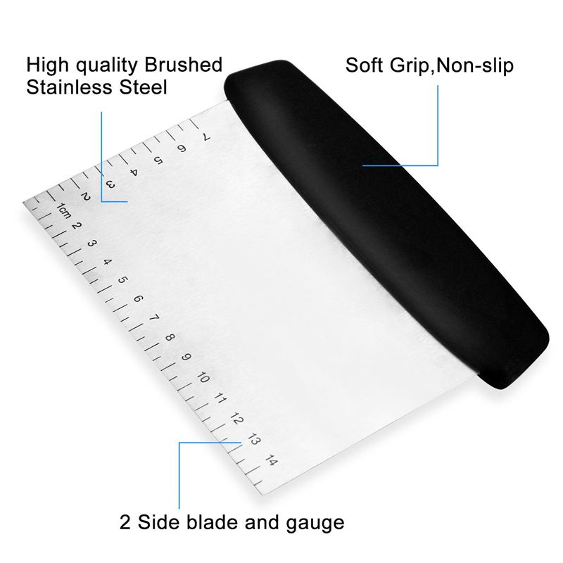 Pastry Cutter Set,Pastry Blender And Dough Scraper, Stainless Steel Bladed Dough Cutter/Blender Scraper Chopper Set