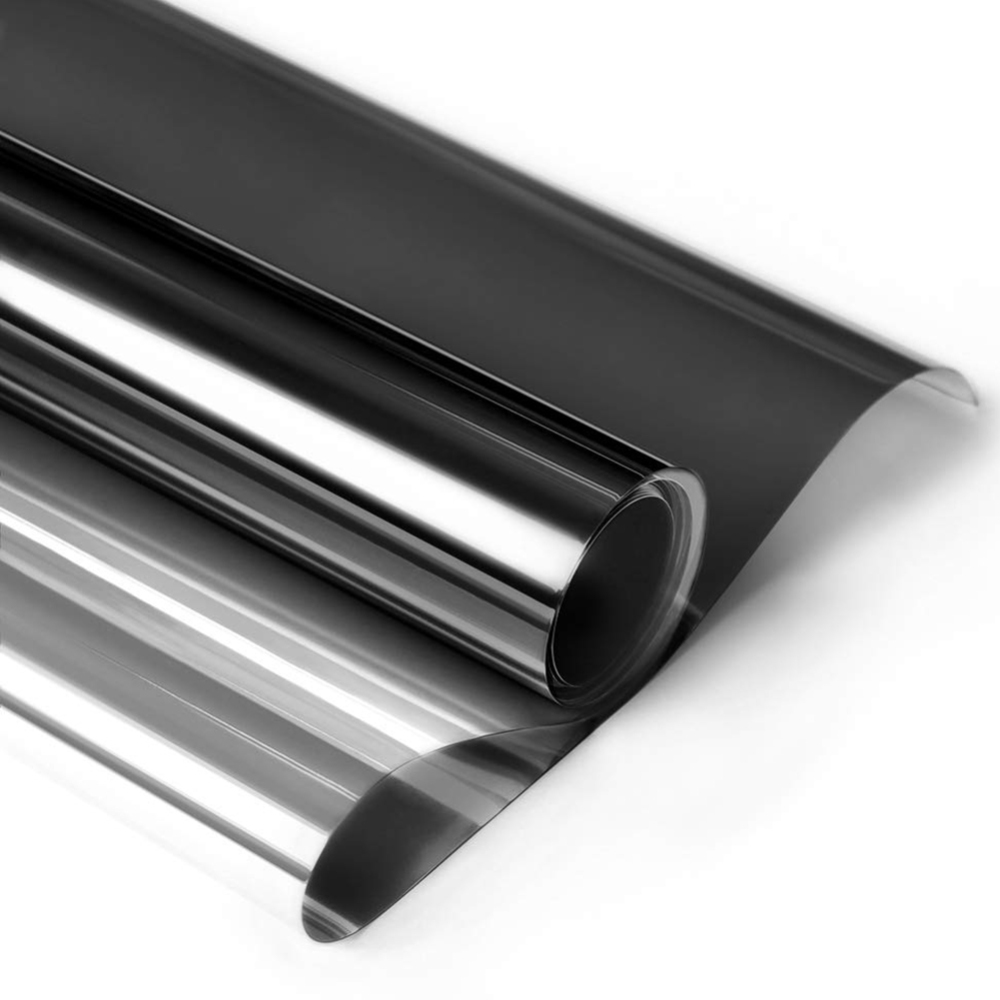 One Way Mirror Window Film Soft Wall Sticker Self-Adhesive Reflective Privacy Glass Tint Heat Control Solar Film Room Decor: black 60x100cm