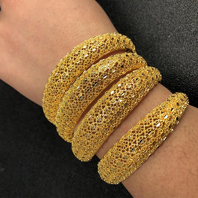 africain/arabe or couleur fleur bracelets pour les femmes élastique réglable ouvert Bracelet pour les femmes de fête de mariage