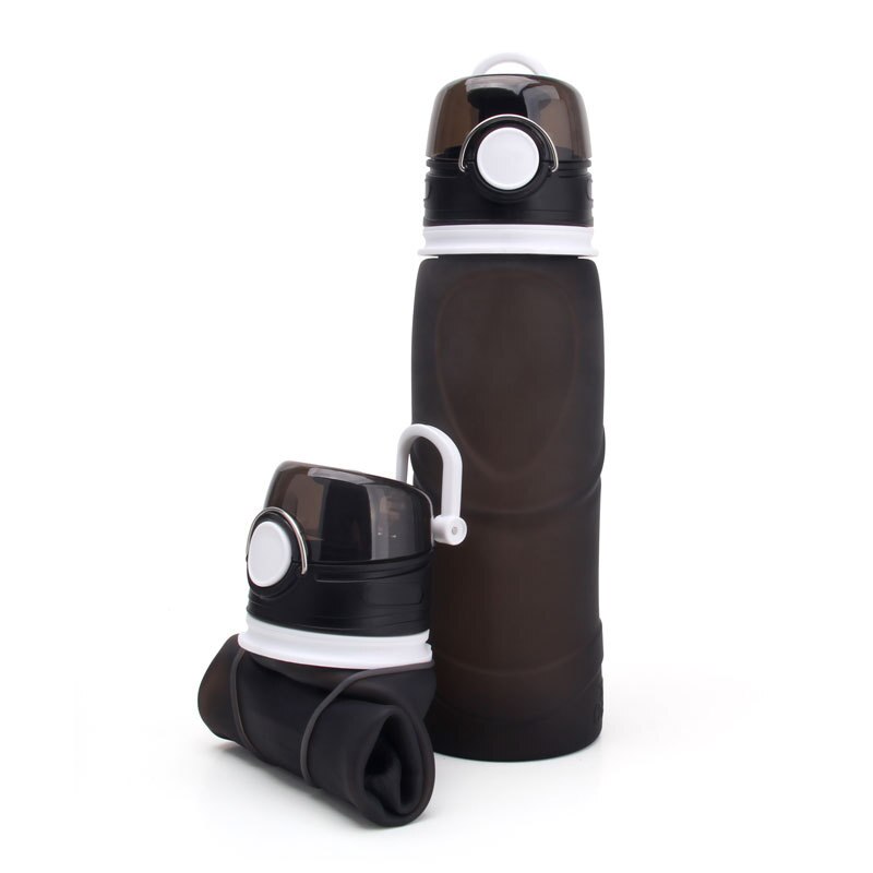 Silikonskakflaskor som fällbar bärbar utomhusresa campingvattenflaska proteinpulver sport shaker kopp drinkware leverans 29: A
