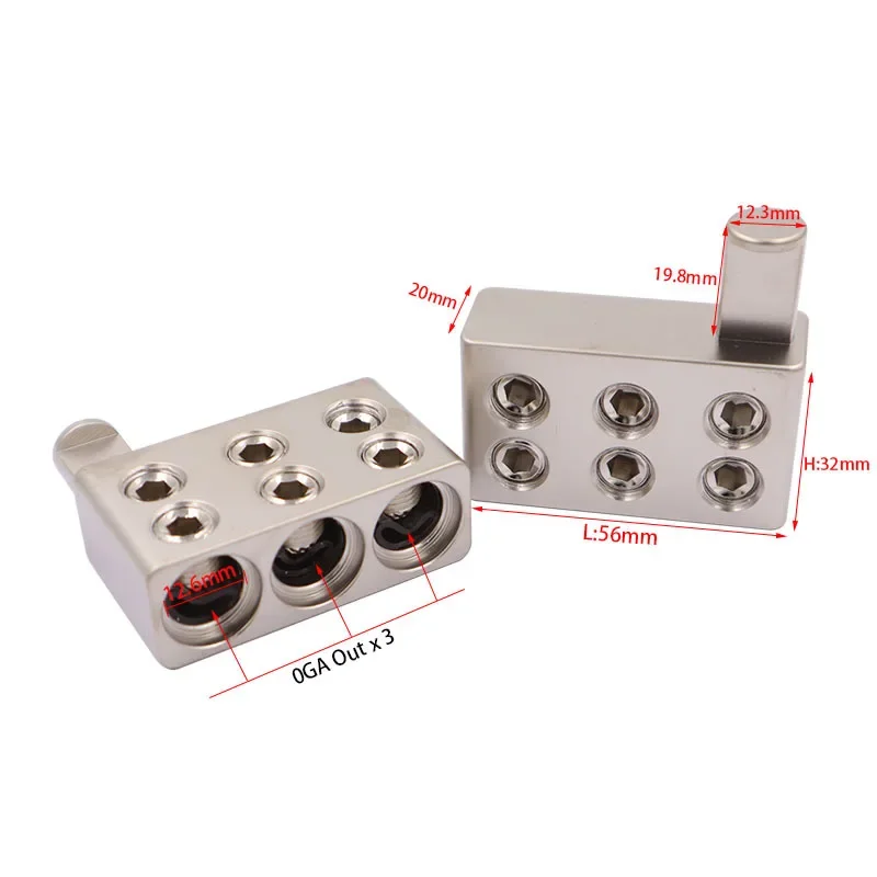 1 paire de séparateur Audio de voiture, Terminal d'alimentation, amplificateur Audio double calibre 1/0 à calibre 1/0, réducteurs d'entrée d'ampli, décharge: WHITE