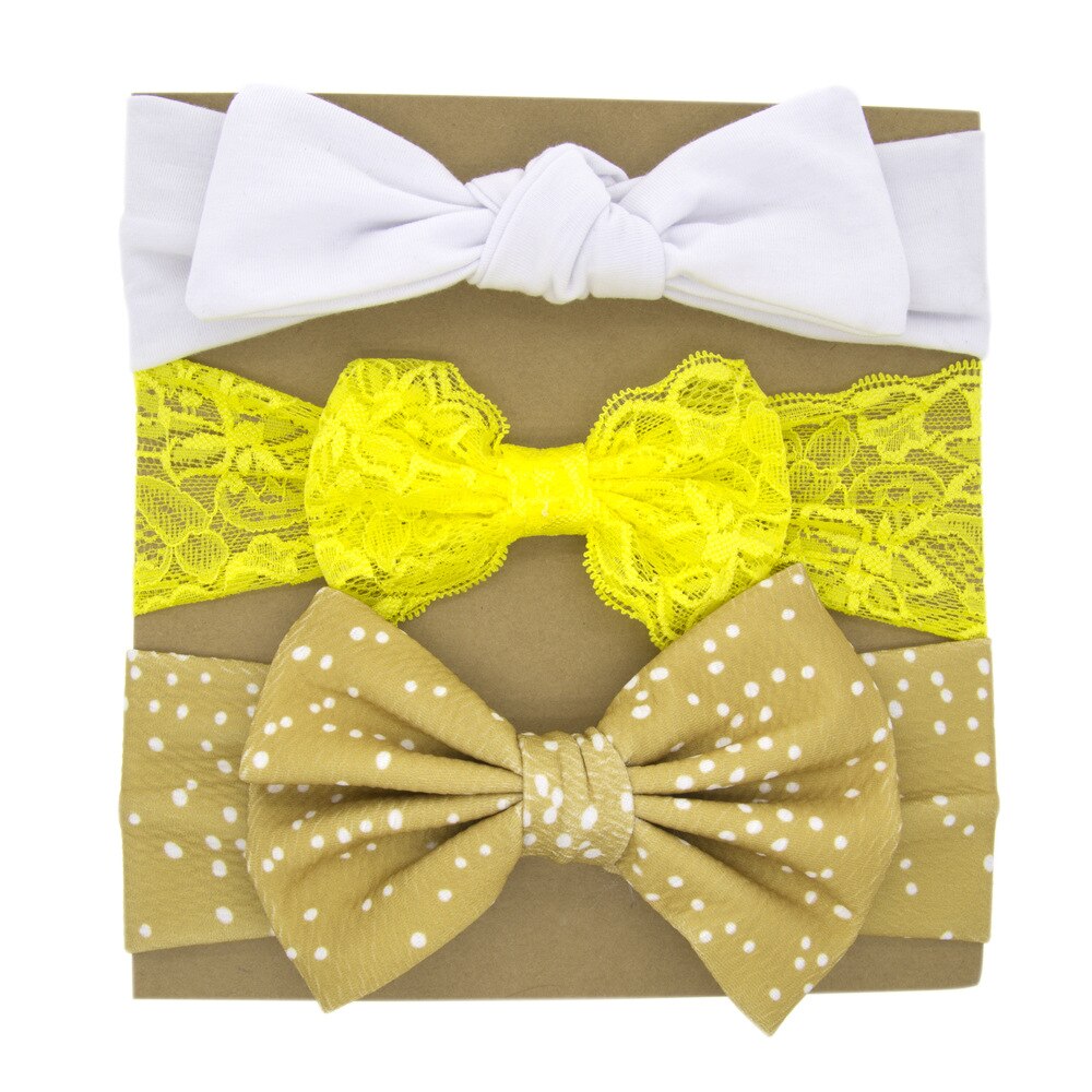 Diadema con lazos florales para bebé, elástico para Diadema con lazo Niña, banda de pelo turbante para recién nacido, accesorios para el cabello, 3 uds.: 1